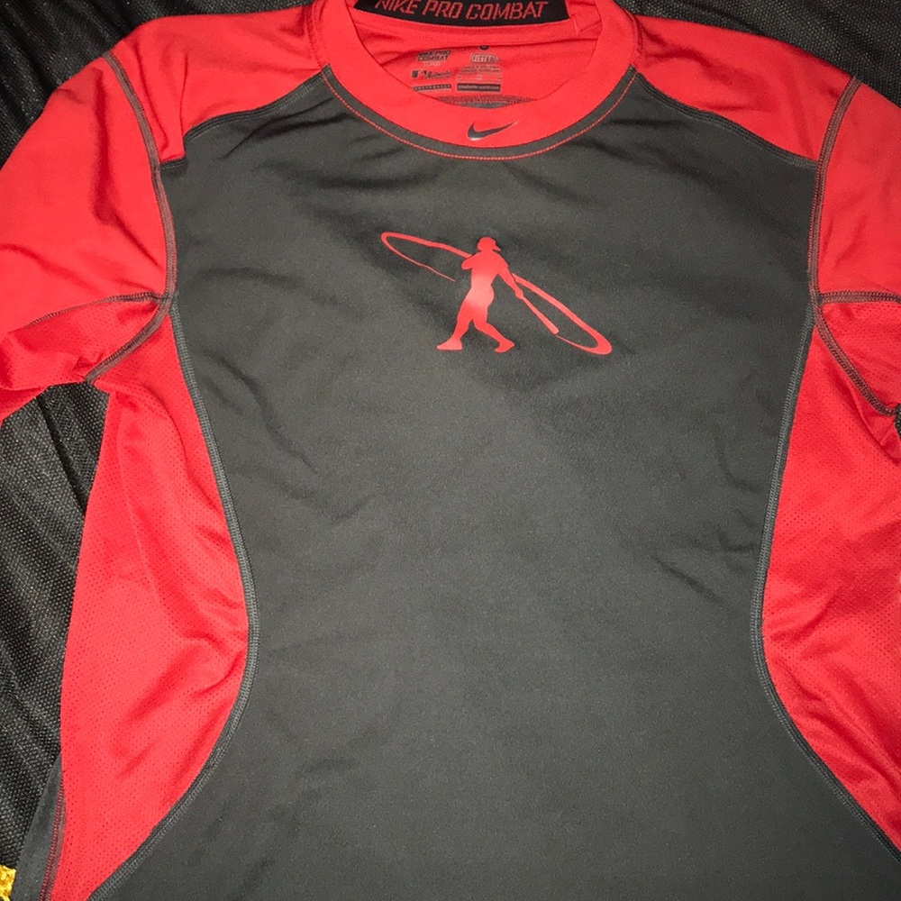 Men’s Quarter Sleeve Grey and Red Baseball Tee